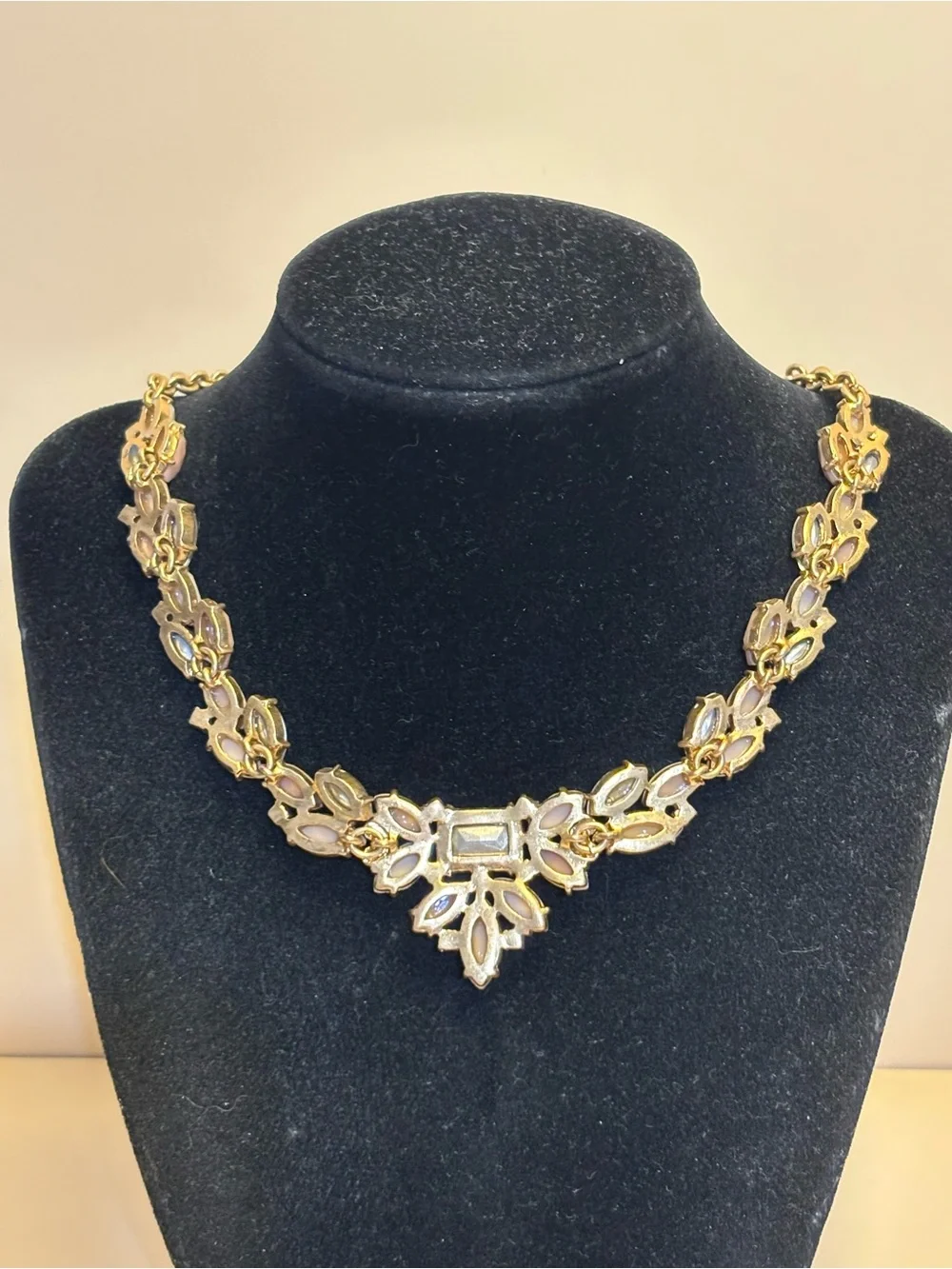 J.Crew Statement Necklace in Neutral and Clear 18”+3”